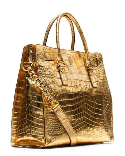 michael kors gold tote ebay|Michael Kors large gold tote.